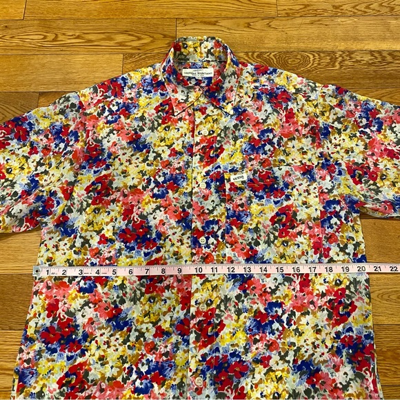 Vintage Guess Georges Marciano Flower Button Up Short Sleeve Shirt Mens Size 1 - Picture 4 of 7